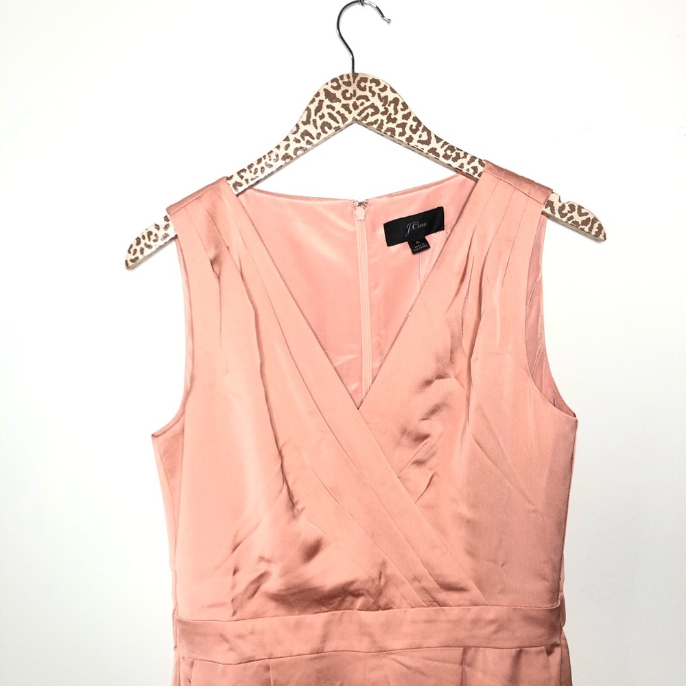 J. Crew Pink Satin Gloucester Back Crepe Jumpsuit - Picture 7 of 8